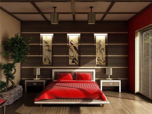 Decoración habitación minimalista japonesa